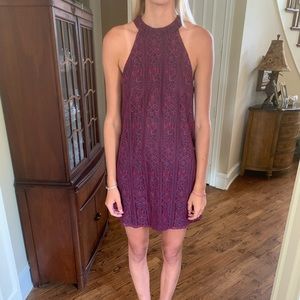 lace halter top dress